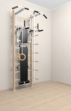 Деревянная шведская стенка Sv Sport 906с (Турник стандарт/Брусья/Скамья/Канат/Кольца/Лестница)