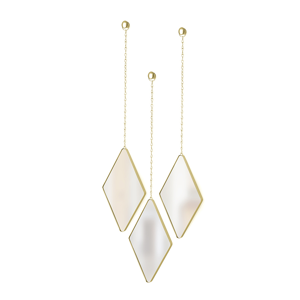 Набор зеркал dima, матовая латунь, 3 шт.