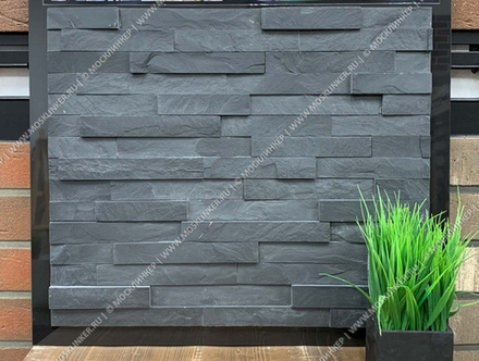 Натуральный камень Сланец черный Pharaon 150x600x10-20 Классик