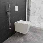 Инсталляция пневматическая с подвесным унитазом CULTO ESTE. Панель смыва золотая