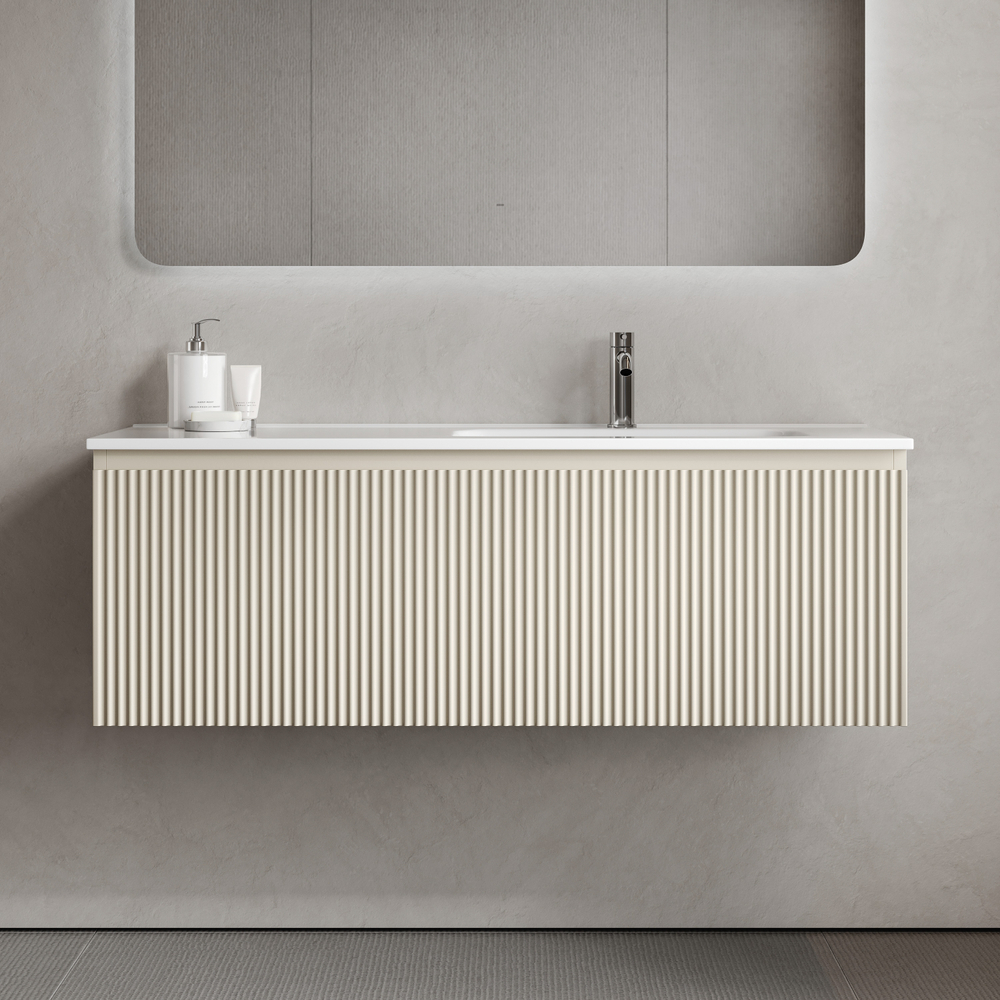 Тумба подвесная SANCOS Snob R 1.0 1195х445х406, c одним ящиком оснащенным доводчиками, Beige Soft , арт.SNR1.0120RCE