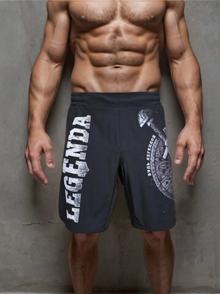 Шорты спортивные тренировочные LEGENDA Щит и Меч черный