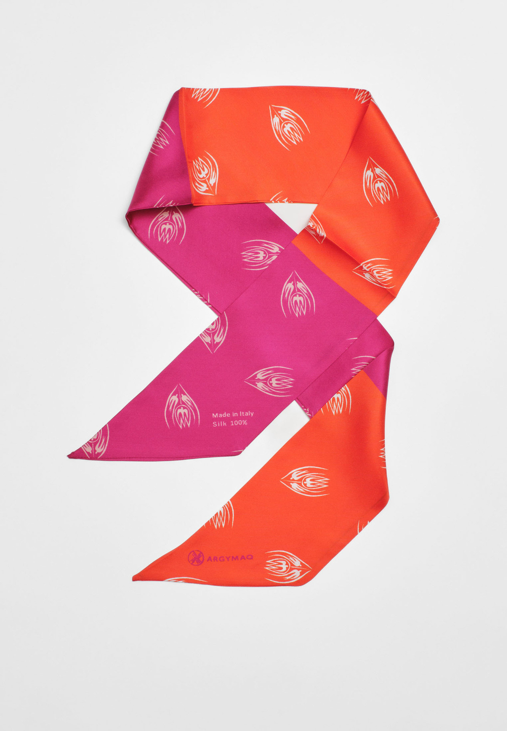 Шелковый твилли "Qarlygash&Qyzgaldaq" Red/Purple 11×137