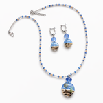 Комплект украшений из муранского стекла: колье, серьги