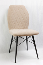 Стул Лацио ЛЮКС (эмаль черный муар, ткань велюр беж)