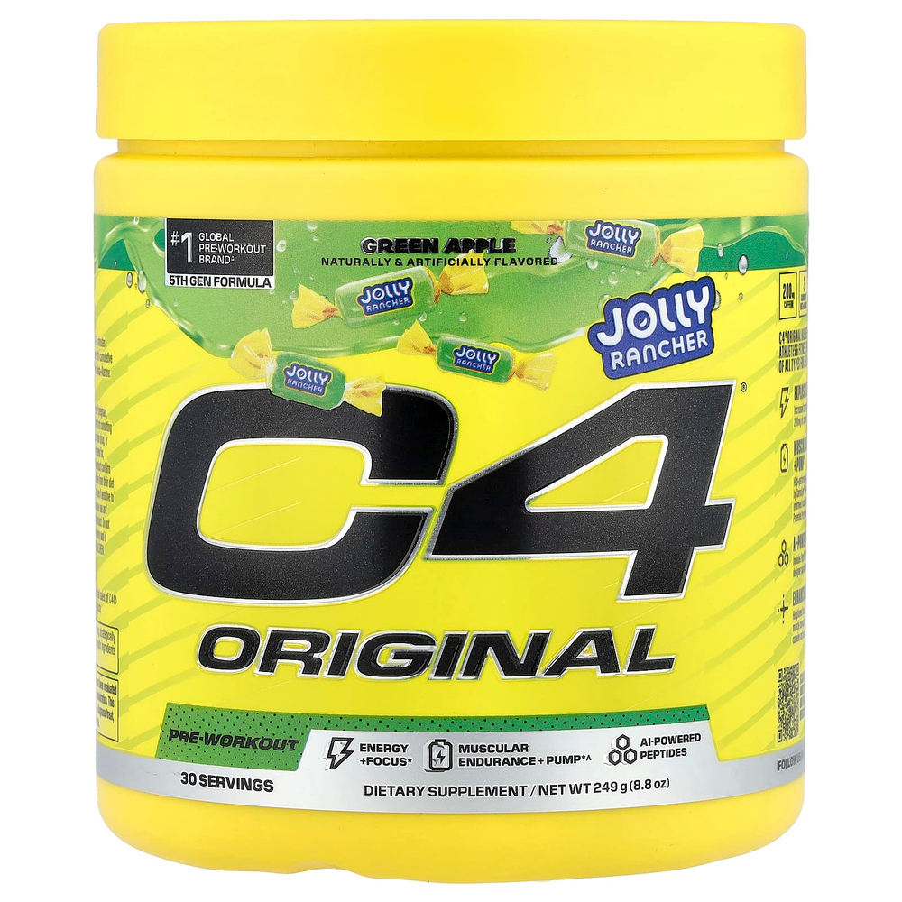 C4 / Cellucor, C4® Original, предтренировочный комплекс, со вкусом зеленого яблока, 249 г (8,8 унции)