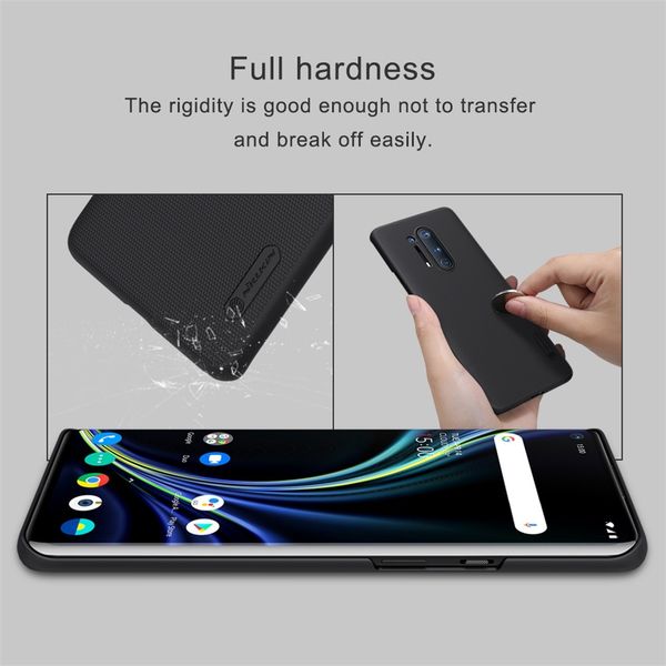 Пластиковый чехол-бампер Nillkin Super Frosted Shield для One Plus 8 Pro (черный)