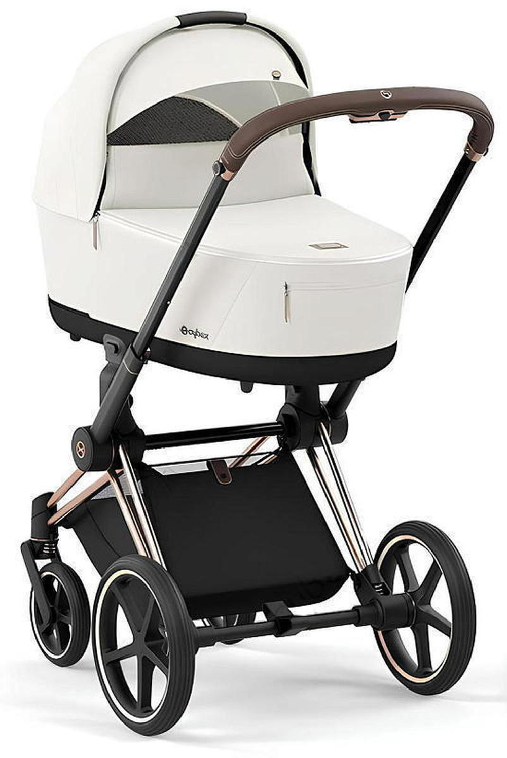 Коляска Cybex Priam IV Rosegold complete и автокресло Cloud G i-Size Stone Grey Plus 3 в 1 Off White