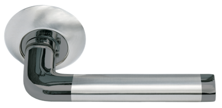 Дверные ручки Morelli "КОЛОННА" MH-03 SN/BN Цвет - Белый никель/Чёрный никель