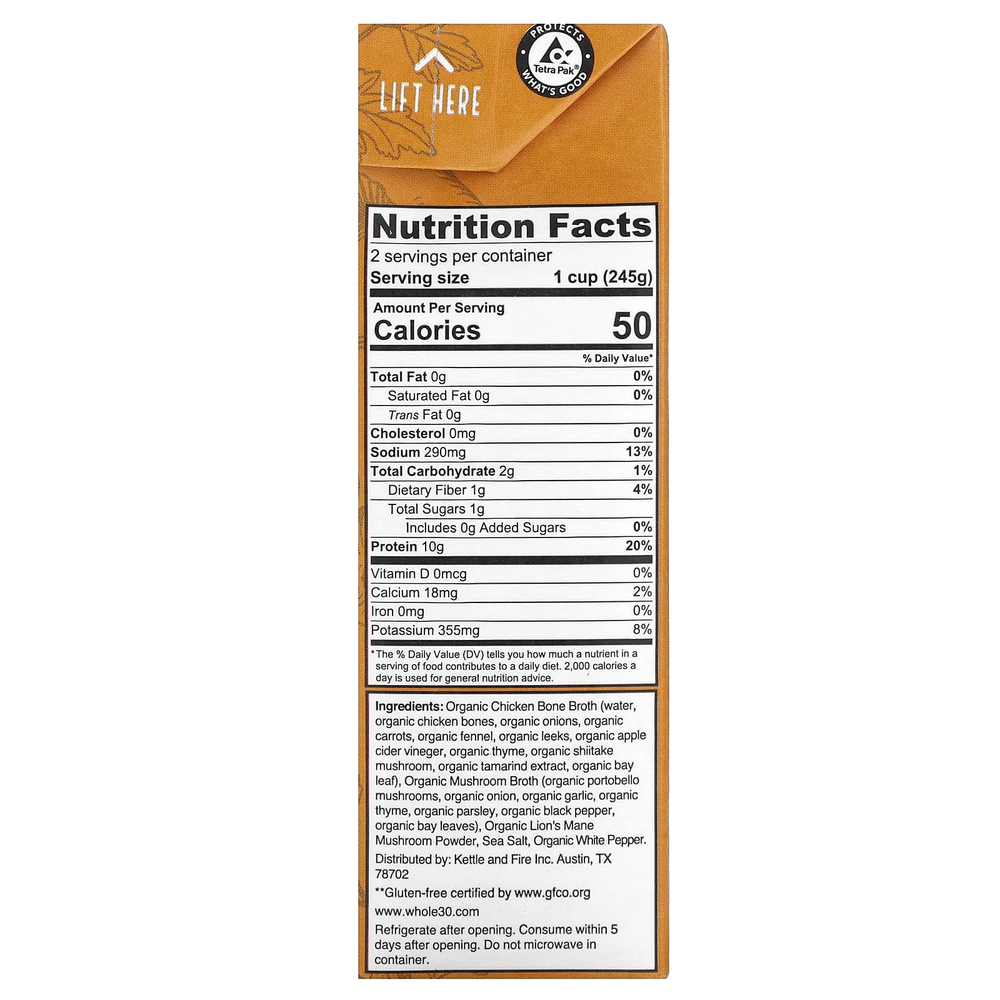 Kettle & Fire, Bone Broth, курица с грибами, 479 г (16,9 унции)