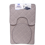 Набор для ванной и туалета 3 пр. «Tami» ( 2 коврика 50*80+50*40, 1 чехол на крышку унитаза)серый