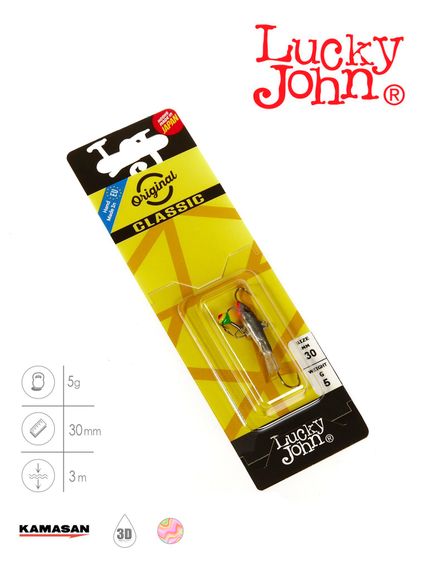 Балансир Lucky John CLASSIC 3 с тр. 30мм/13H блистер