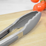 Щипцы кулинарные нерж с силиконовыми наконечниками 27*3,5см, J001091