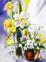 Весенний натюрморт- раскраски  по номерам