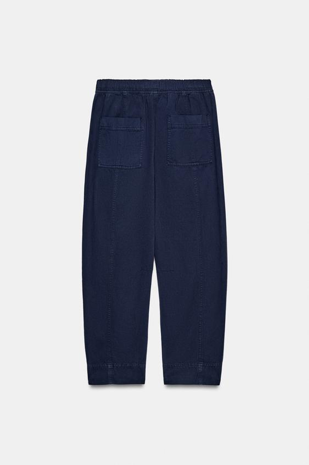 ZARA БРЮКИ С ЭЛАСТИЧНЫМ ПОЯСОМ, МОРСКОЙ СИНИЙ