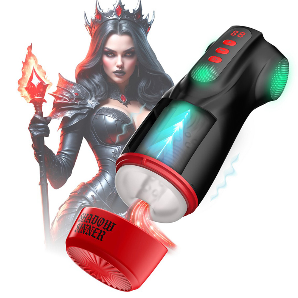 Интерактивный вибромастурбатор с функциями вакуума и подсветки Теневая грешница ворона Masturs Raven Shadow Sinner Multi Function Masturbator