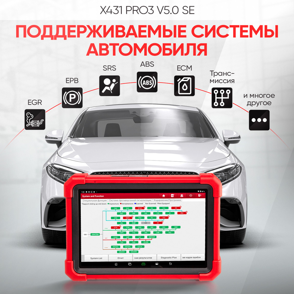 Диагностический мультимарочный сканер Launch X431 PRO3 v5.0 SE LNC-118