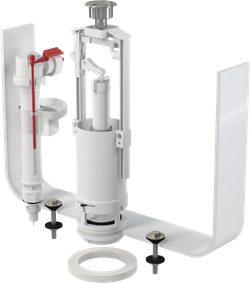Выпускной комплект SA2000S 3/8" CHROM  со стоп кнопкой (одинарной), нижней пласт. подводкой.