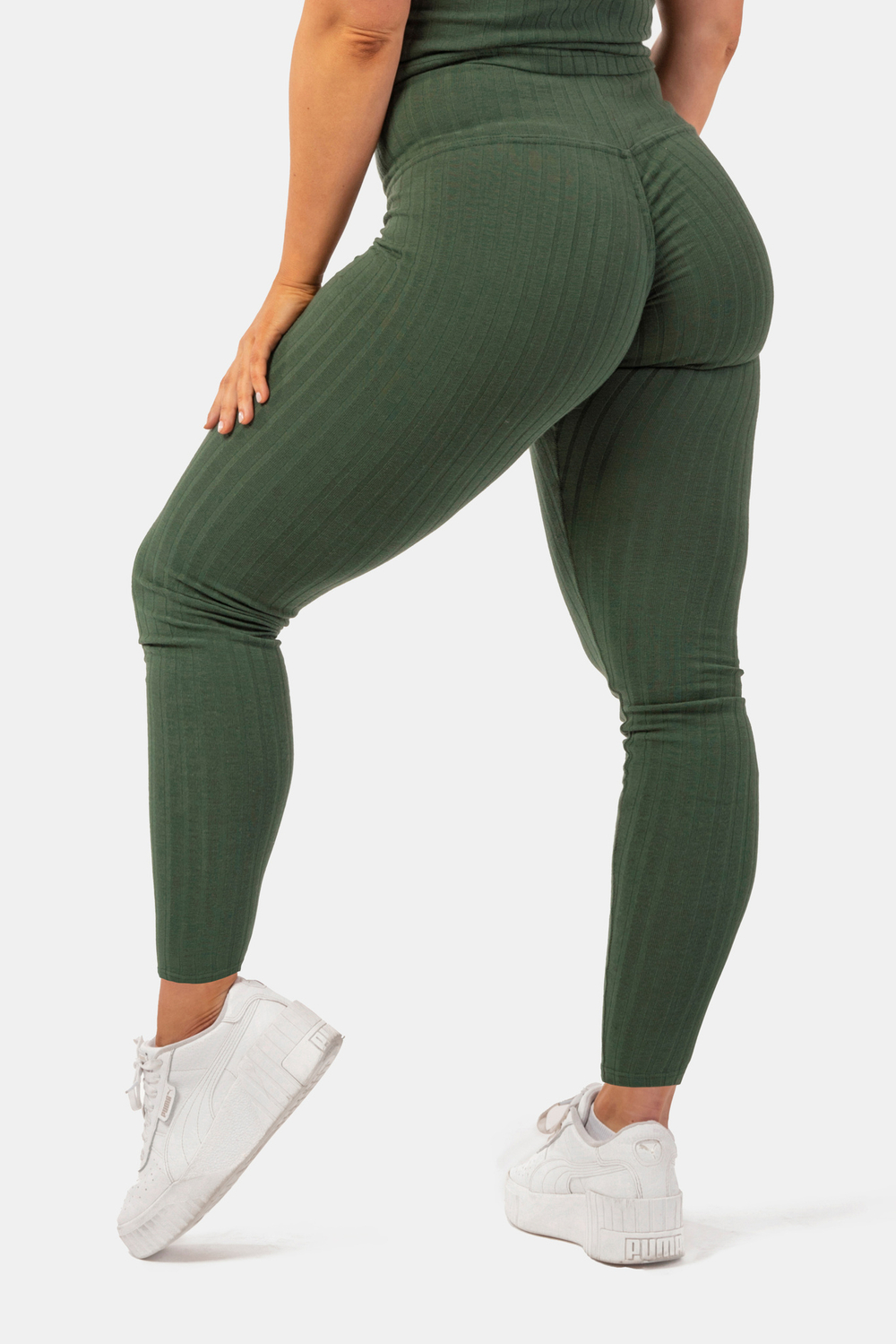 Лосины Nebbia Organic Cotton Ribbed High-Waist Leggings 405 D.green