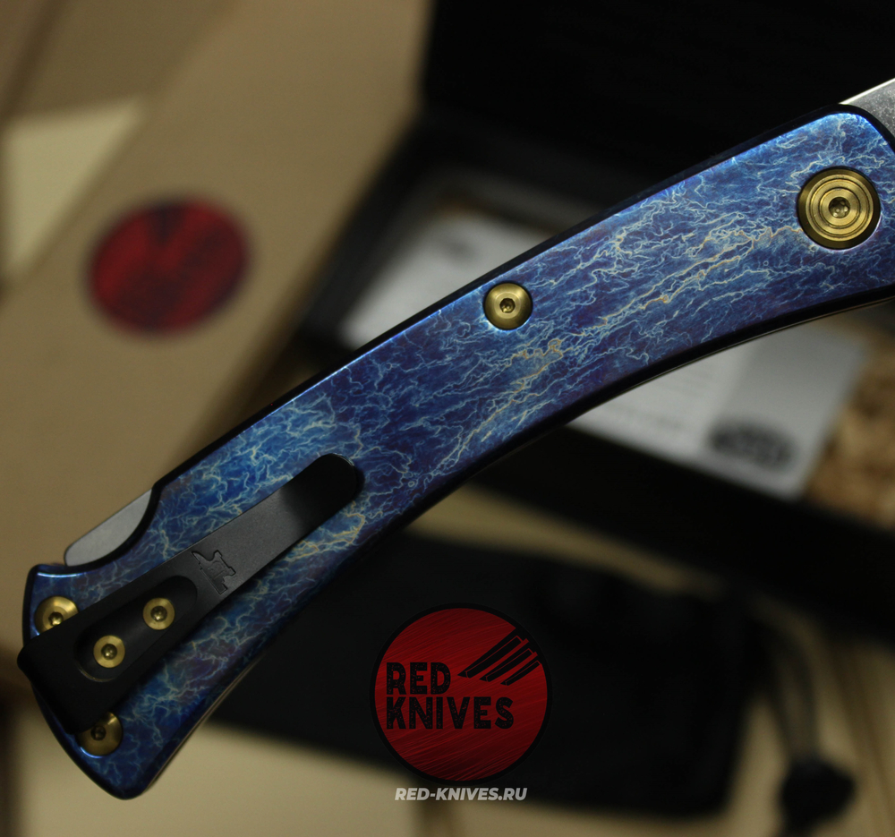 Нож Buck 110 Slim Pro TRX Titanium (Legacy Collection 2023) - ярко синий огненый титан