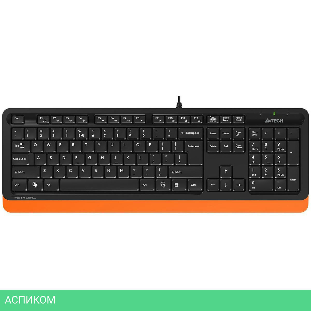 Клавиатура A4 Fstyler черный/оранжевый (FK10)