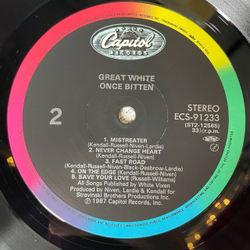 Винтажная виниловая пластинка LP Great White Once Bitten (Japan 1987) (No Obi) Lady Red Light