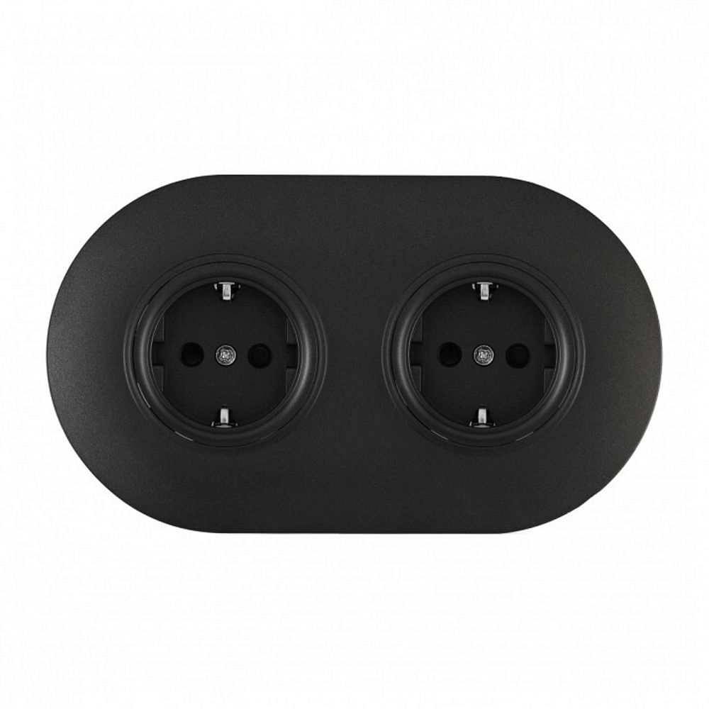 Розетка с заземлением и со шторкой Arte Milano SET08-2 SET08-2-40-1x2 black