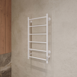 Полотенцесушитель электрический EWRIKA Сафо PN 80x45 см, подключение справа, слева, матовый белый, лесенка