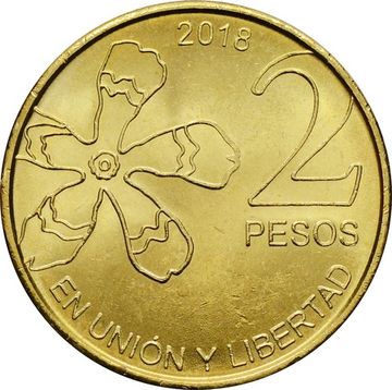2 песо 2018 Аргентина