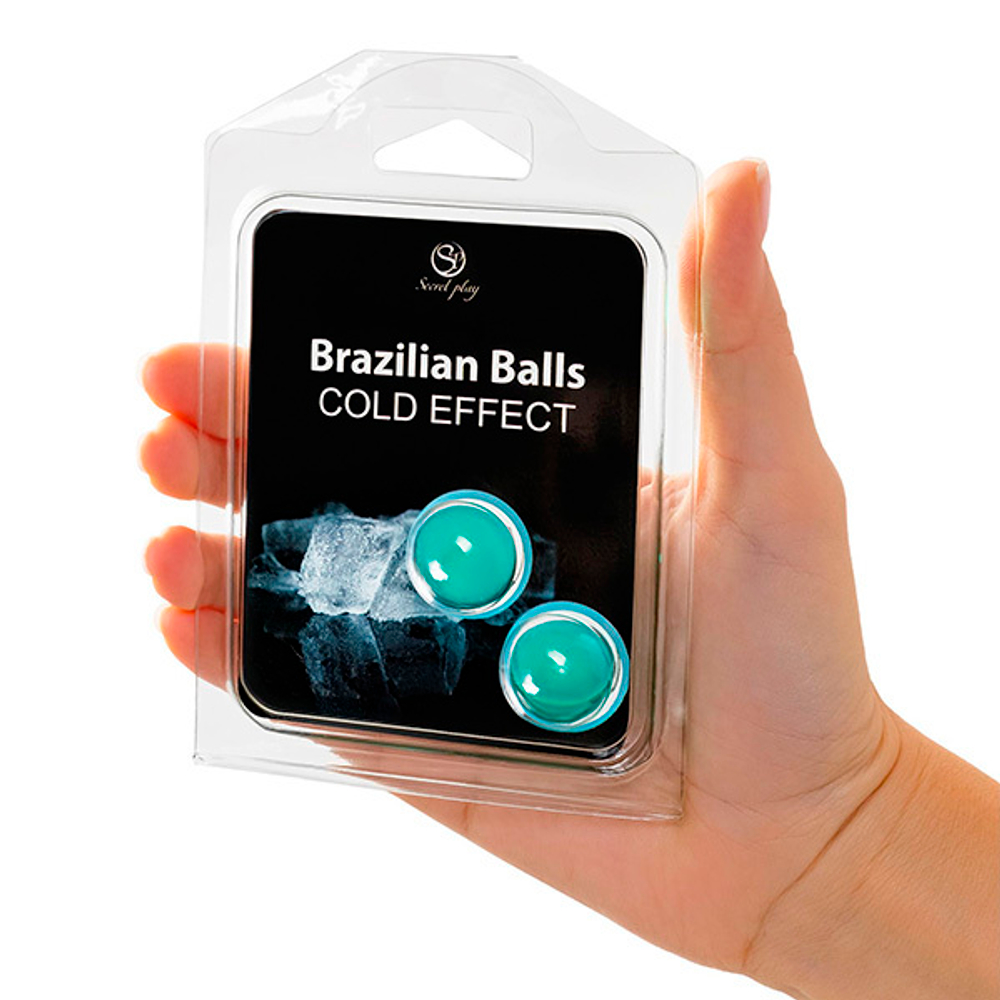 Набор из 2 шариков с массажным маслом и охлаждающим эффектом Secret Play Brazilian Balls