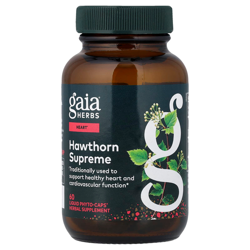 Gaia Herbs, Hawthorn Supreme, 60 веганских капсул Liquid Phyto-Caps®