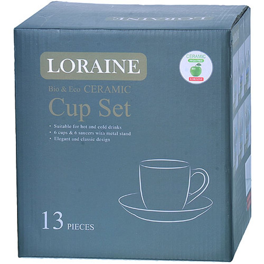 Чайный сервиз Loraine 29888 на металлической подставке 13 пр.