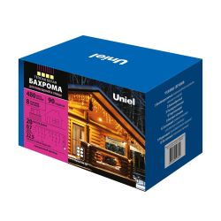 ULD-B20007-480-DTA-RC WARM WHITE IP44 Бахрома светодиодная. 20м. С пультом. 480 светодиодов. Теплый белый свет. Провод прозрачный. ТМ Uniel