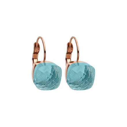 Серьги Qudo Firenze aquamarine 304146 BL/RG цвет голубой, золотой