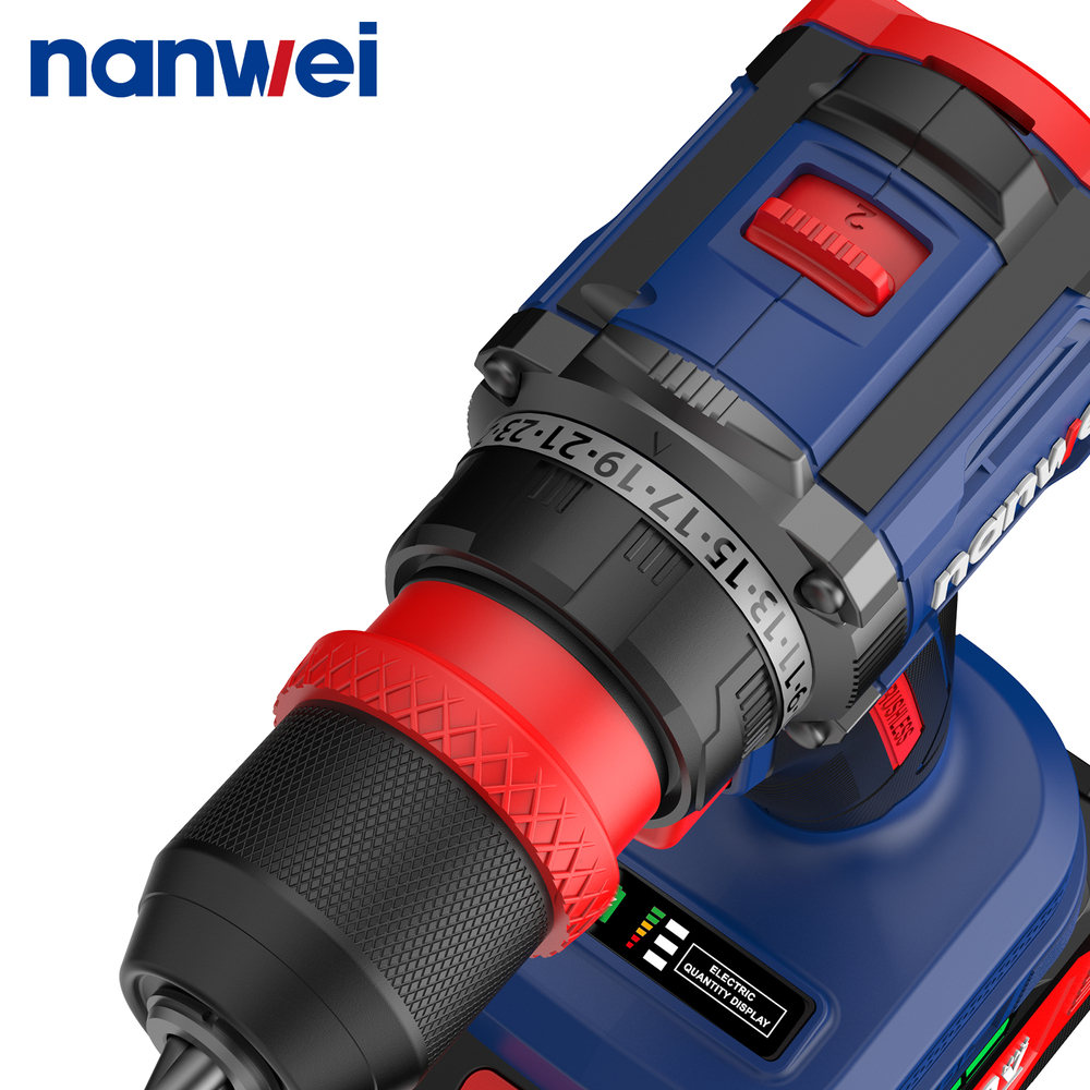 Аккумуляторная дрель-шуруповерт Nanwei NW-D8219P-4, 50Hm, 6Ah*2, 20 В