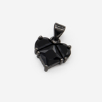 Подвеска "Сердце", черное ювелирное стекло, 12*10мм, gun metal