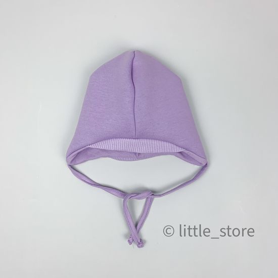 Шапочка из футера с начесом "Simple" Лаванда