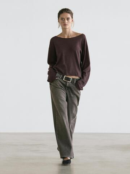 Massimo Dutti Шерстяной свитер, шоколадный