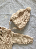 Комплект на выписку вязаный "АйШах" с шапкой и комбинезоном р.24 (Цвет: Черный, Размер: 80)