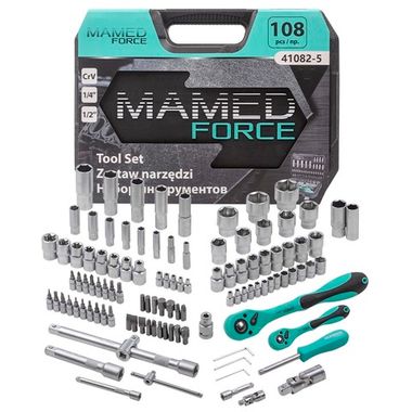 Набор инструментов PROFI 108пр. 1/4'',1/2''(6гр)(4-32мм) MAMEDFORCE MF-41082-5