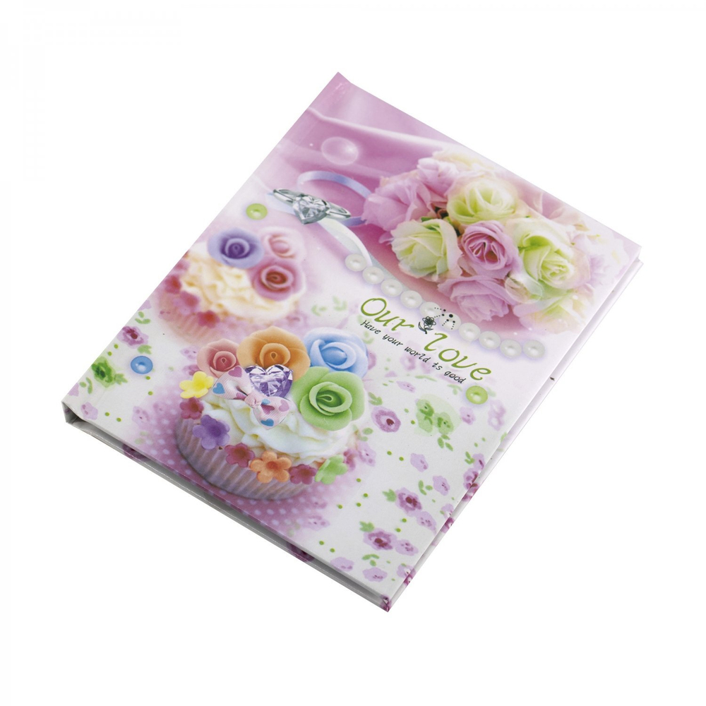 Блокнот в футляре, 12,5 см * 16,0 см, 7БЦ, Alingar, ламинация, замочек, линия, 45 л., "Драгоценная роза", розовый