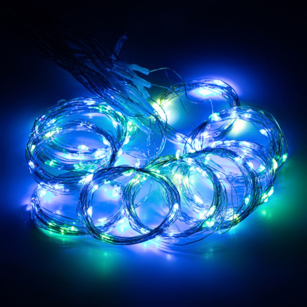 Светодиодная новогодняя гирлянда ЭРА ЕGNIG - ZM занавес с пультом 3*3 м мультиколор 300 LED | Гирлянды