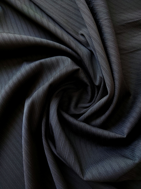 Костюмная жаккард полоска узкая, черный, стрейч FC#3