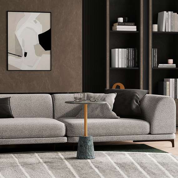 Столик кофейный Gryd, Ø40х54 см, серый мрамор