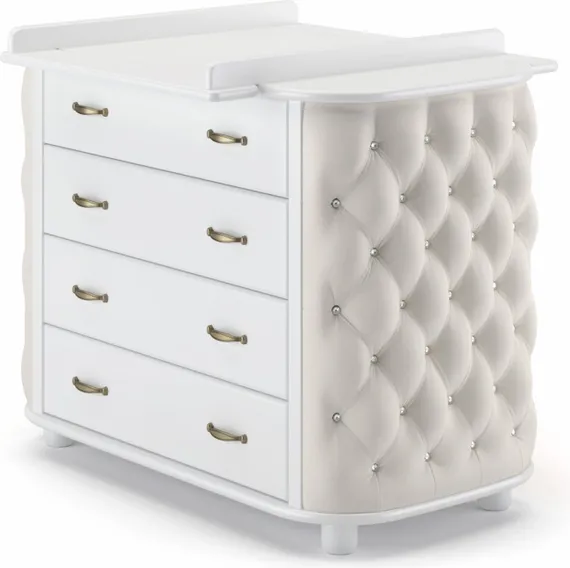 Комод пеленальный Гандылян Тиффани декор стразы Белый