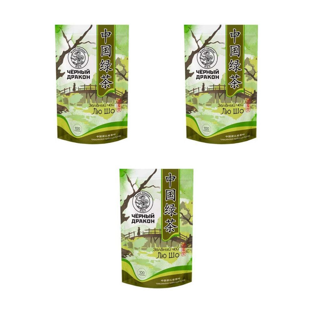 Чай зеленый Black dragon Лю Шо 100 г, 3 шт