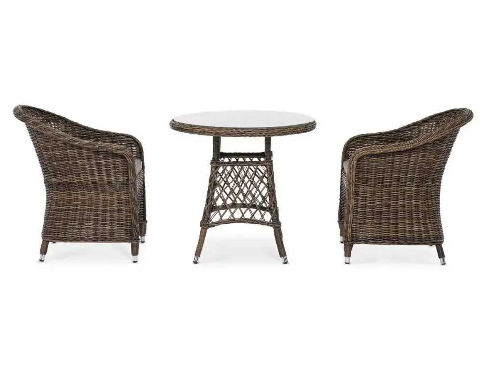 "Эспрессо-80 R" обеденная группа плетеная, цвет коричневый