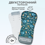 Матрасик в коляску модель КМ1 BG 169-4 зеленый принт