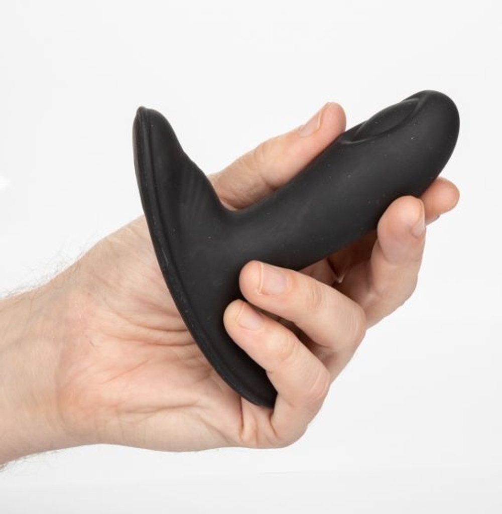 Черный массажер простаты с пультом-браслетом Eclipse Wristband Remote Pulsing Probe - 11,5 см. (Цвет: черный)