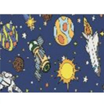 Коврик интерьерный 140cм х 200cм рисунок "КОСМОС" обработанный край, антискользящее покрытие